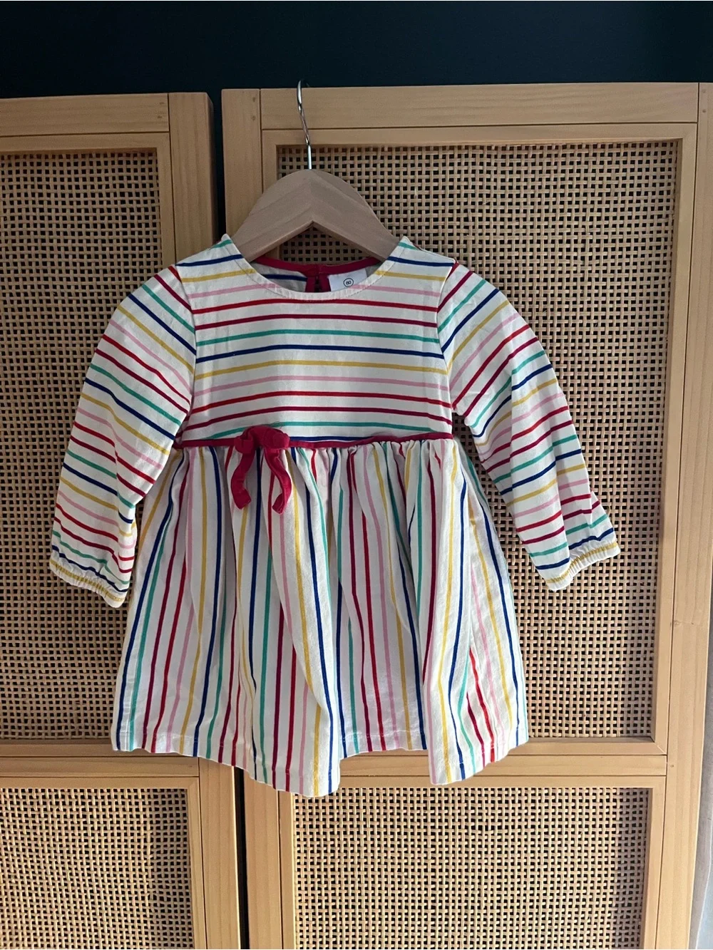 Hanna Andersson 12-18M Multicolor Stripe Long-Sleeve Dress Top